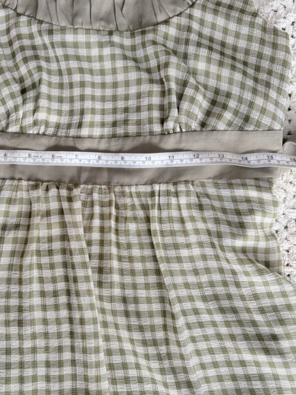 Mac & Jac Green Gingham Cottagecore Dress with Ribbon Tie Waist - Picture 8 of 13